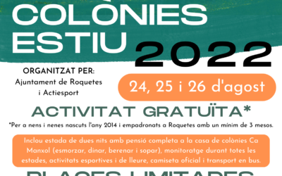 COLÒNIES D’ESTIU 2022