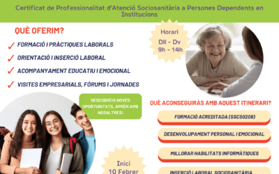 Certificat de Professionalitat de nivell 2 Certificat de Professionalitat d’Atenció Sociosanitària a Persones Dependents en Institucions