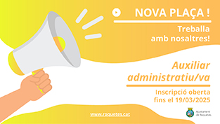 Nova plaça d’auxiliar administratiu/va