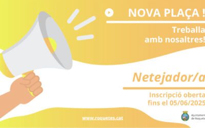 Dues noves places de netejador/a