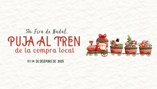 Puja al tren de la compra local, a la 31a Fira de Nadal de Roquetes!